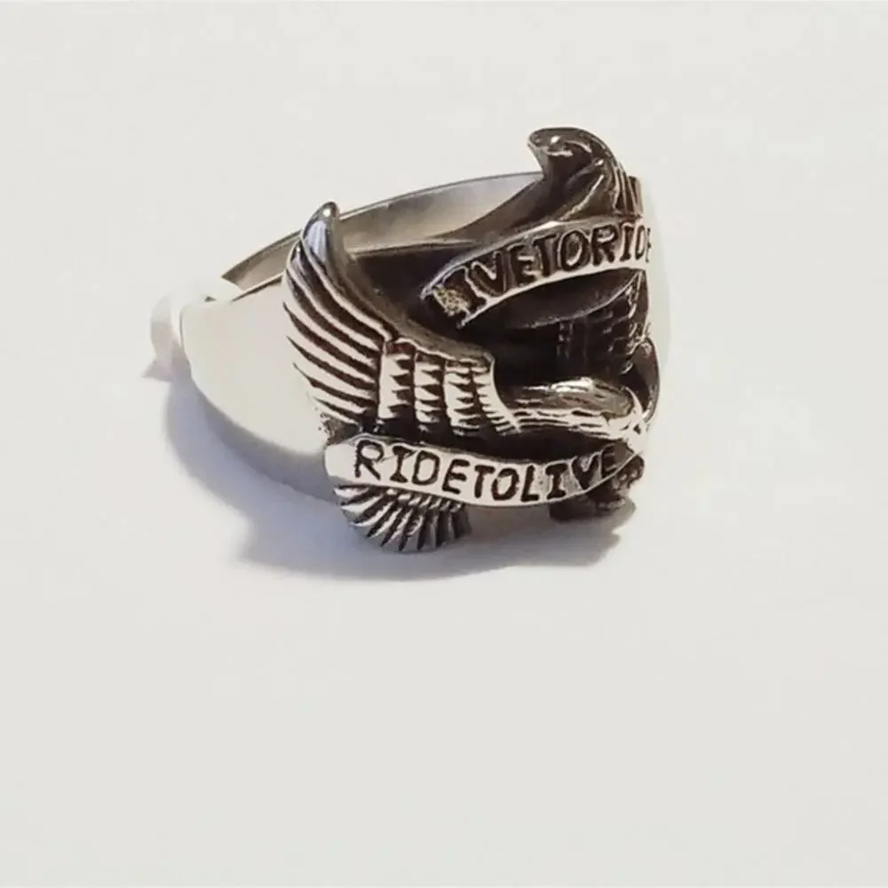 New 316L Stainless steel biker eagle ring‎ size 13